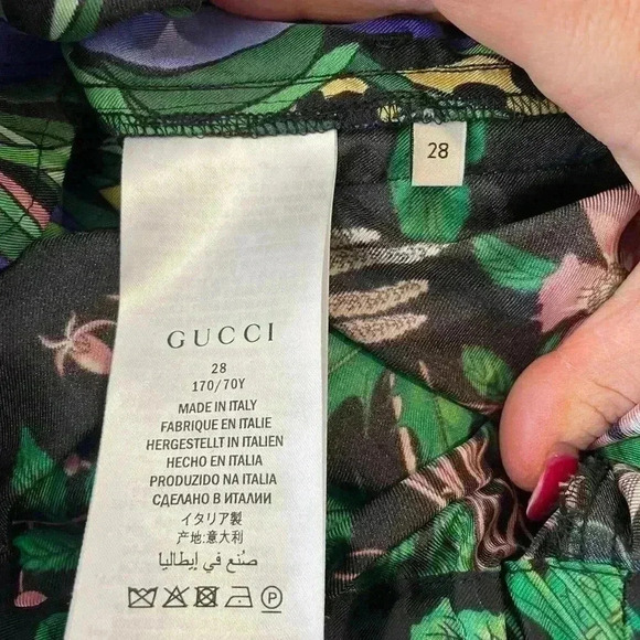 NWT Gucci Women's Black Silk Tiger Floral Print Harem Pant Trousers sz 28 - Picture 15 of 16